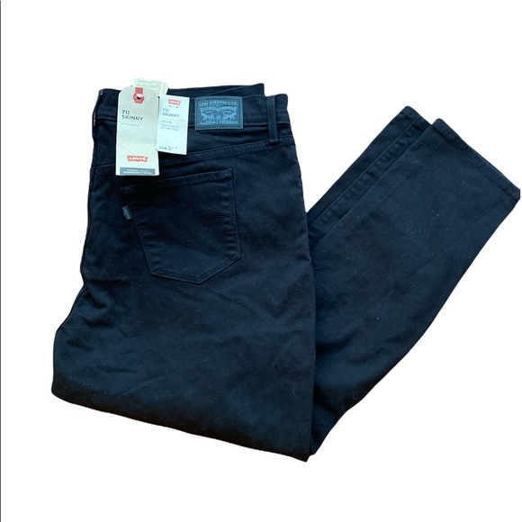 NWT Levi's Women's Plus Size 711 Skinny Jeans black distressed 20W - Picture 6 of 10